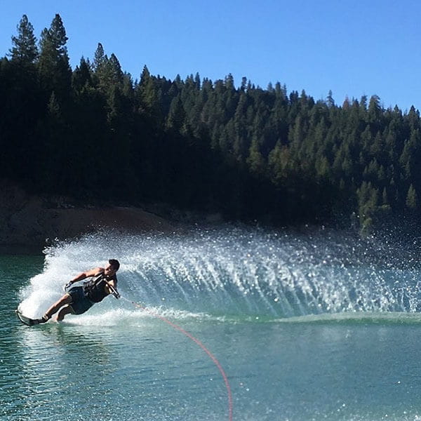 Dylan waterskiing